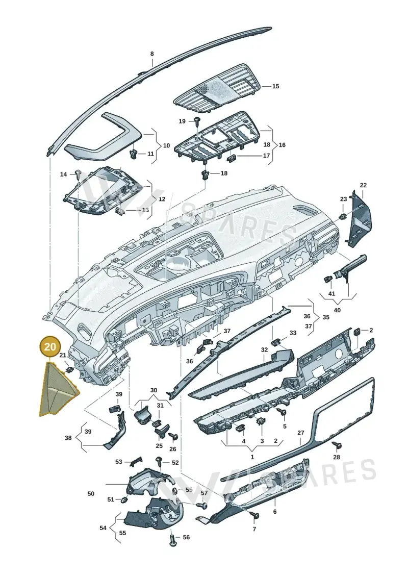 8B38570854PK — Audi A5 Limousine (2024-2025) diagram 8wk857150, position 20
