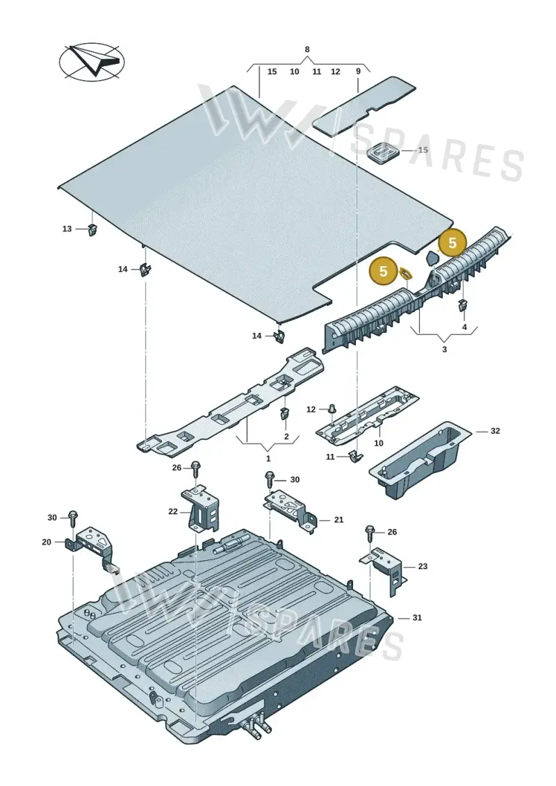 8B38581834PK — Audi A5 Limousine (2024-2025) diagram 8wh863850, position 5
