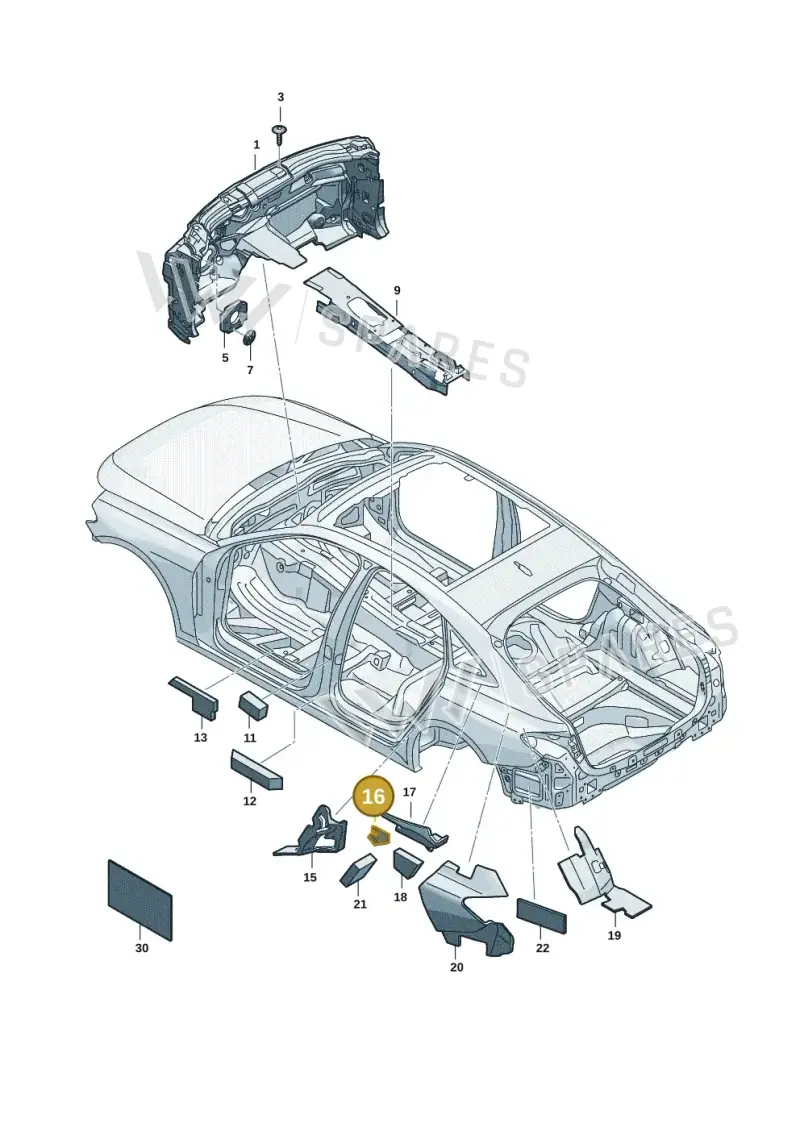 8B3863310 — Audi A5 Limousine (2024-2025) diagram 8wh863200, position 16