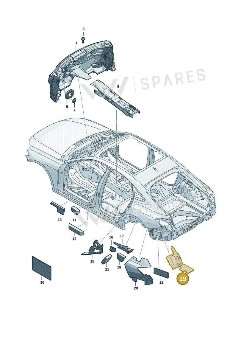 8B3863777B — Audi A5 Limousine (2024-2025) diagram 8wh863200, position 19