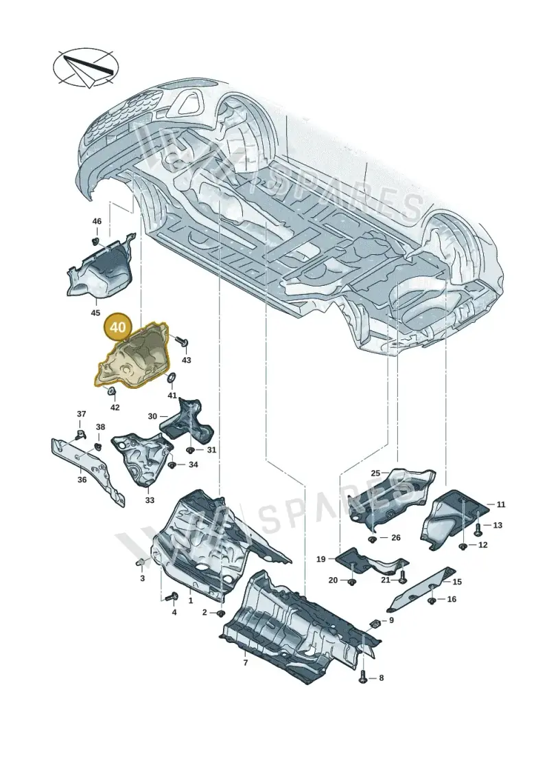 8B3863829 — Audi A5 Limousine (2024-2025) diagram 8wk804000, position 40