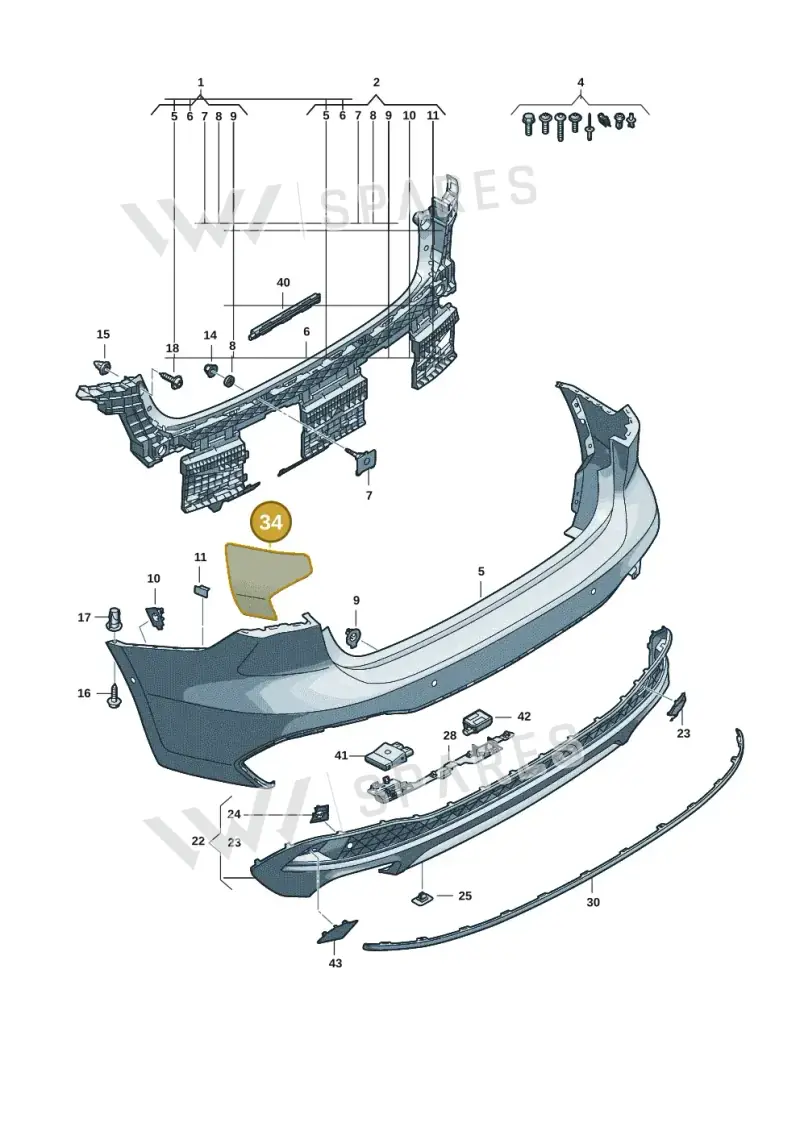 8B3864734 — Audi A5 Limousine (2024-2025) diagram 8wk807600, position 34
