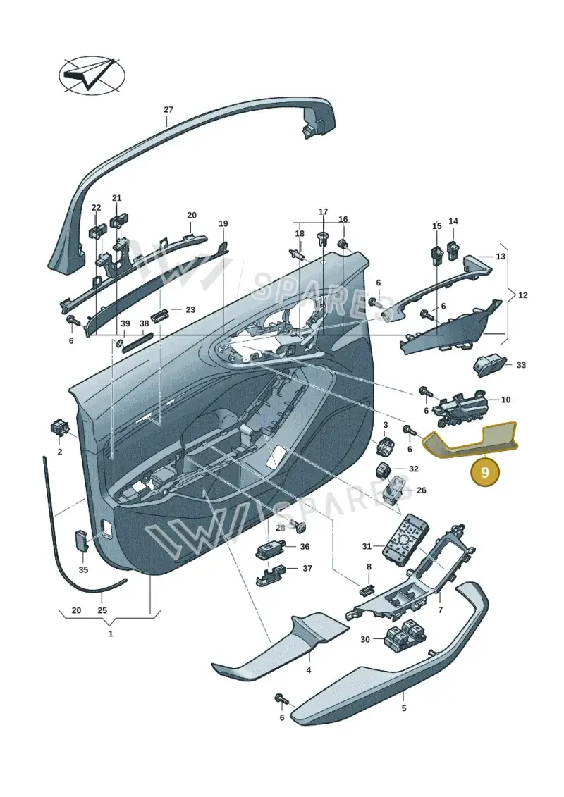 8B3867440C8GI — Audi A5 Limousine (2024-2025) diagram 8wh867000, position 9