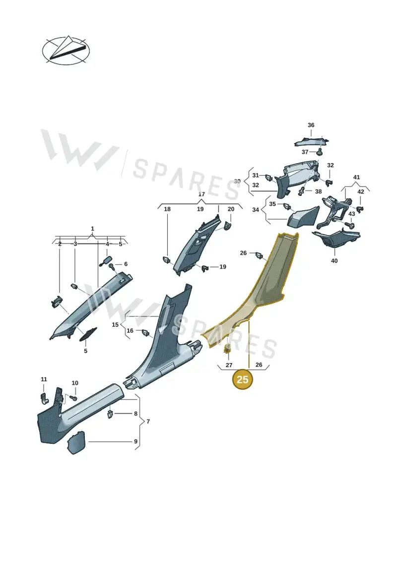 8B3867767A4PK — Audi A5 Limousine (2024-2025) diagram 8wh867650, position 25