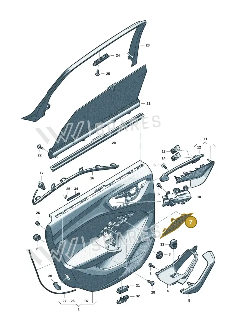 8B38679694PK — Audi A5 Limousine (2024-2025) diagram 8wh867400, position 7