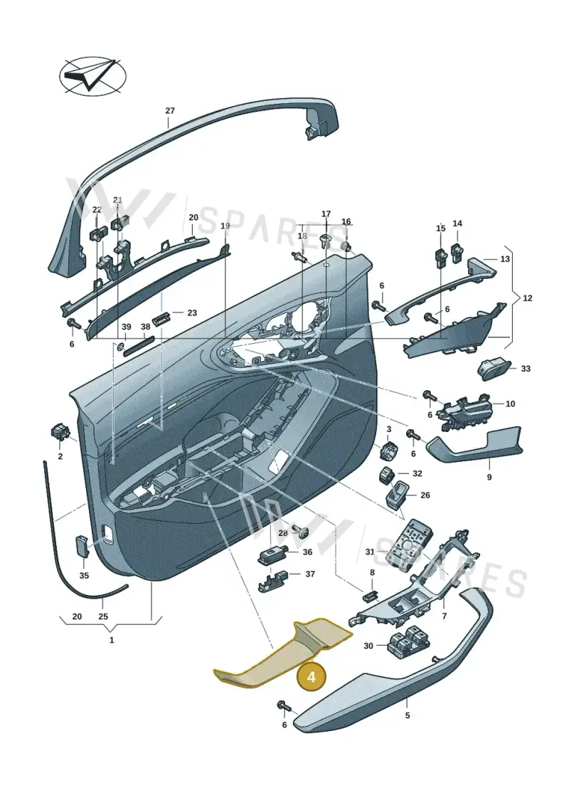 8B38681334PK — Audi A5 Limousine (2024-2025) diagram 8wh867000, position 4