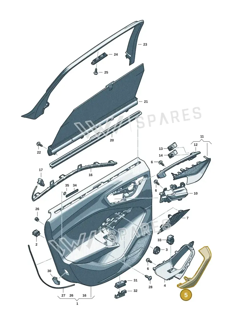 8B38688236PS — Audi A5 Limousine (2024-2025) diagram 8wh867400, position 5