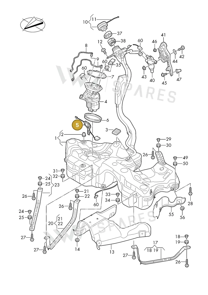 8B3919047 — Audi A5 Limousine (2024-2025) diagram 8wh201000, position 5