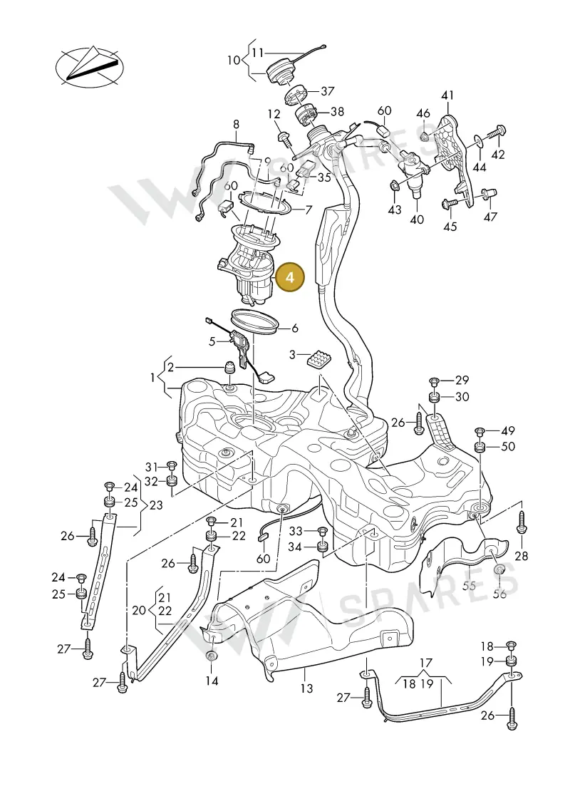 8B3919087F — Audi A5 Limousine (2024-2025) diagram 8wh201000, position 4