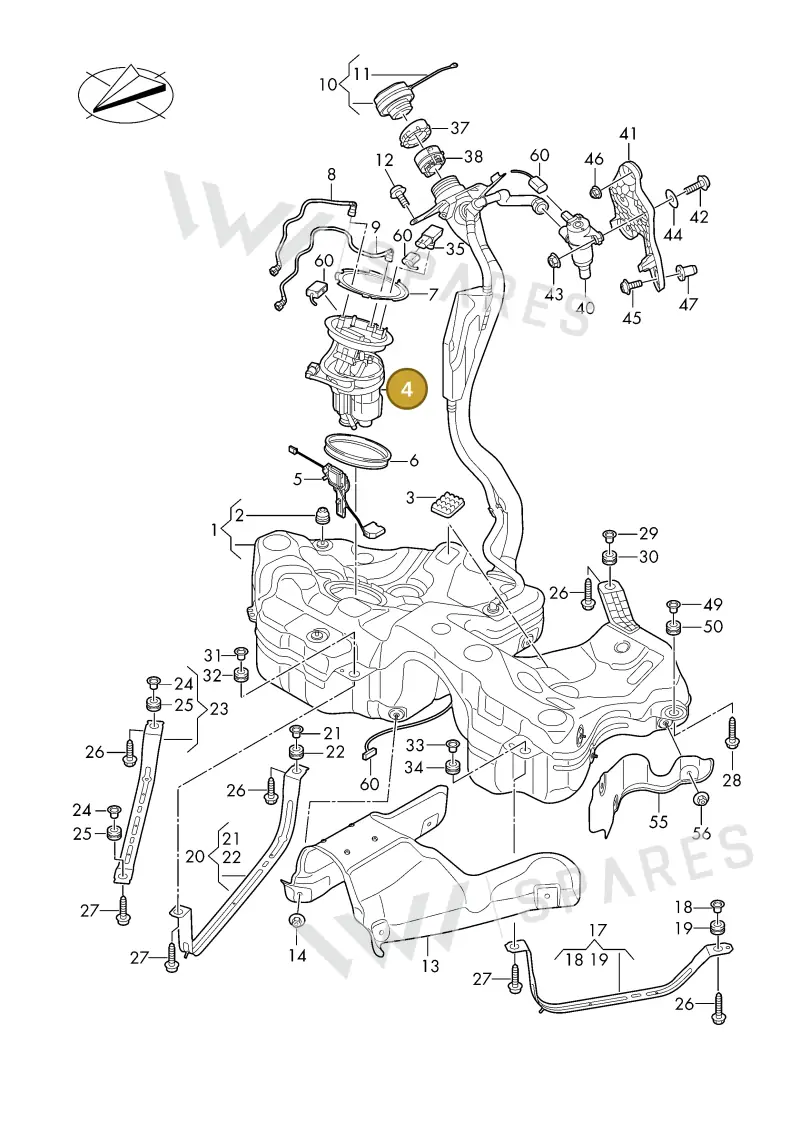 8B3919087 — Audi A5 Limousine (2024-2025) diagram 8wh201000, position 4