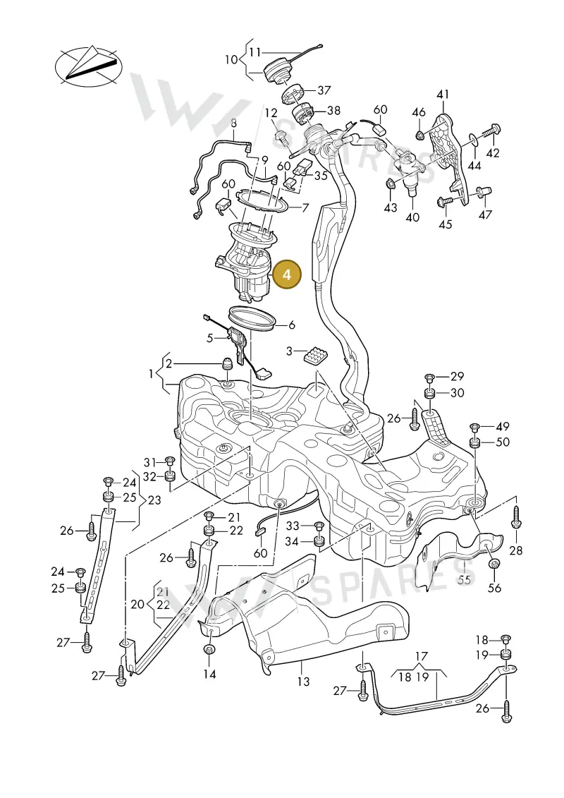 8B3919088A — Audi A5 Limousine (2024-2025) diagram 8wh201000, position 4