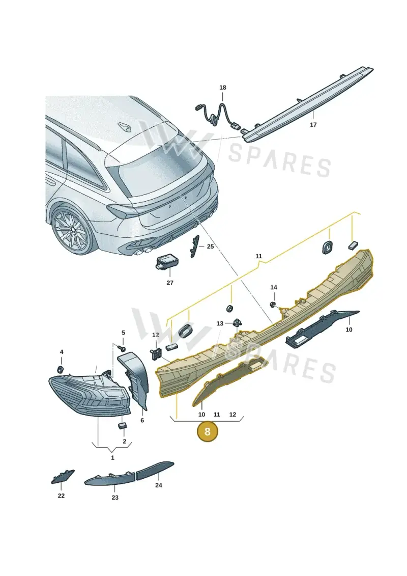 8B3945095B — Audi A5 Limousine (2024-2025) diagram 8wk945000, position 8