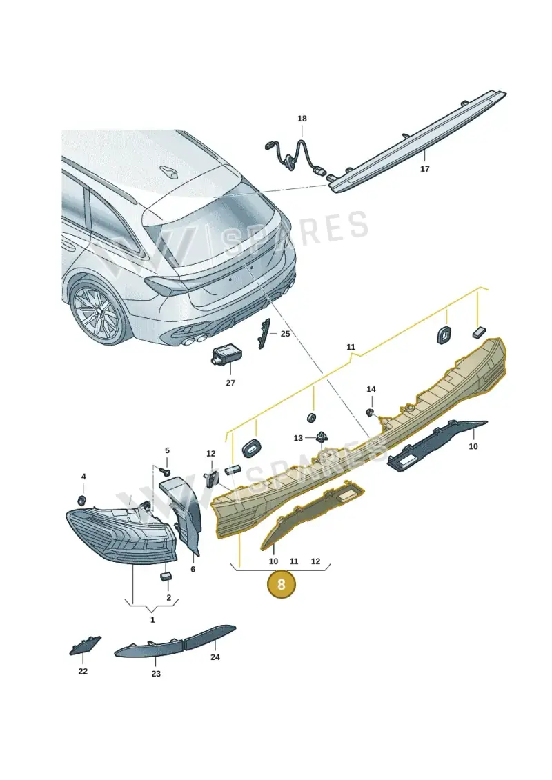 8B3945095E — Audi A5 Limousine (2024-2025) diagram 8wk945000, position 8