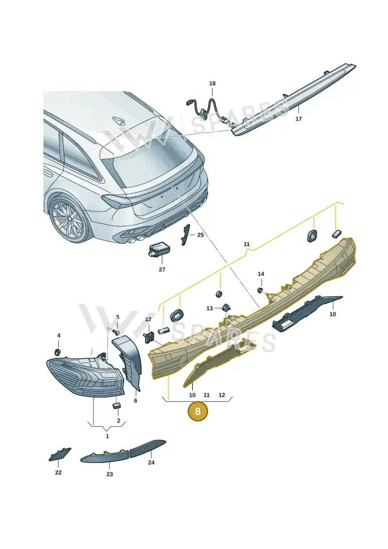 8B3945095 — Audi A5 Limousine (2024-2025) diagram 8wk945000, position 8