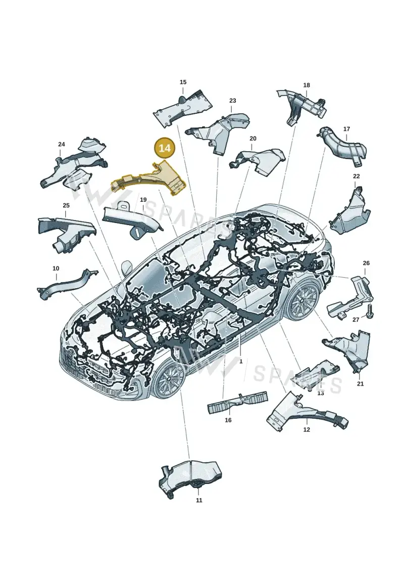 8B3971822 — Audi A5 Limousine (2024-2025) diagram 8wh971800, position 14