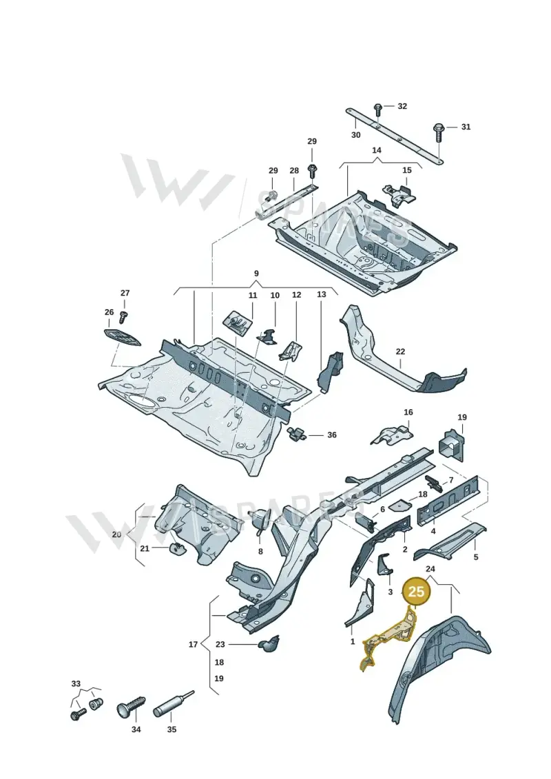 8B5809301 — Audi A5 Limousine (2024-2025) diagram 8wk803040, position 25