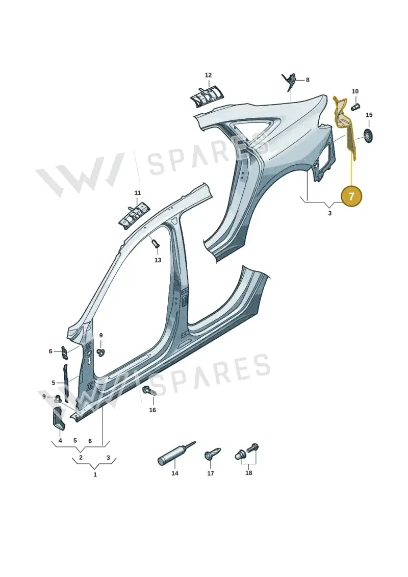 8B5809649 — Audi A5 Limousine (2024-2025) diagram 8wh809050, position 7