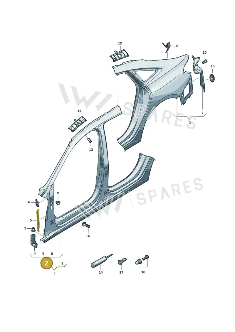 8B5809840 — Audi A5 Limousine (2024-2025) diagram 8wh809050, position 2
