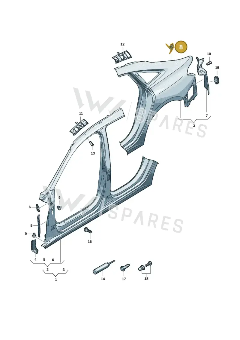 8B5810569 — Audi A5 Limousine (2024-2025) diagram 8wh809050, position 8