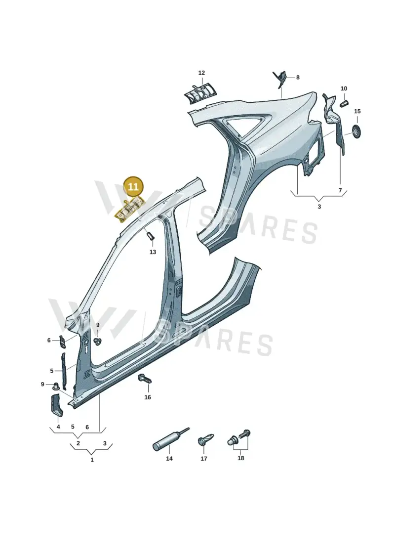 8B5810827A — Audi A5 Limousine (2024-2025) diagram 8wh809050, position 11