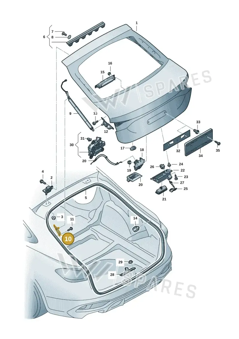 8B5827603 — Audi A5 Limousine (2024-2025) diagram 8wh827000, position 10