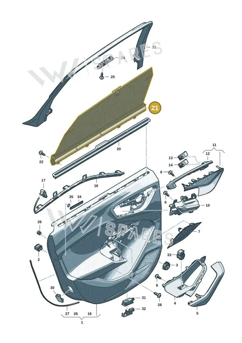 8B5861334MDF — Audi A5 Limousine (2024-2025) diagram 8wh867400, position 21