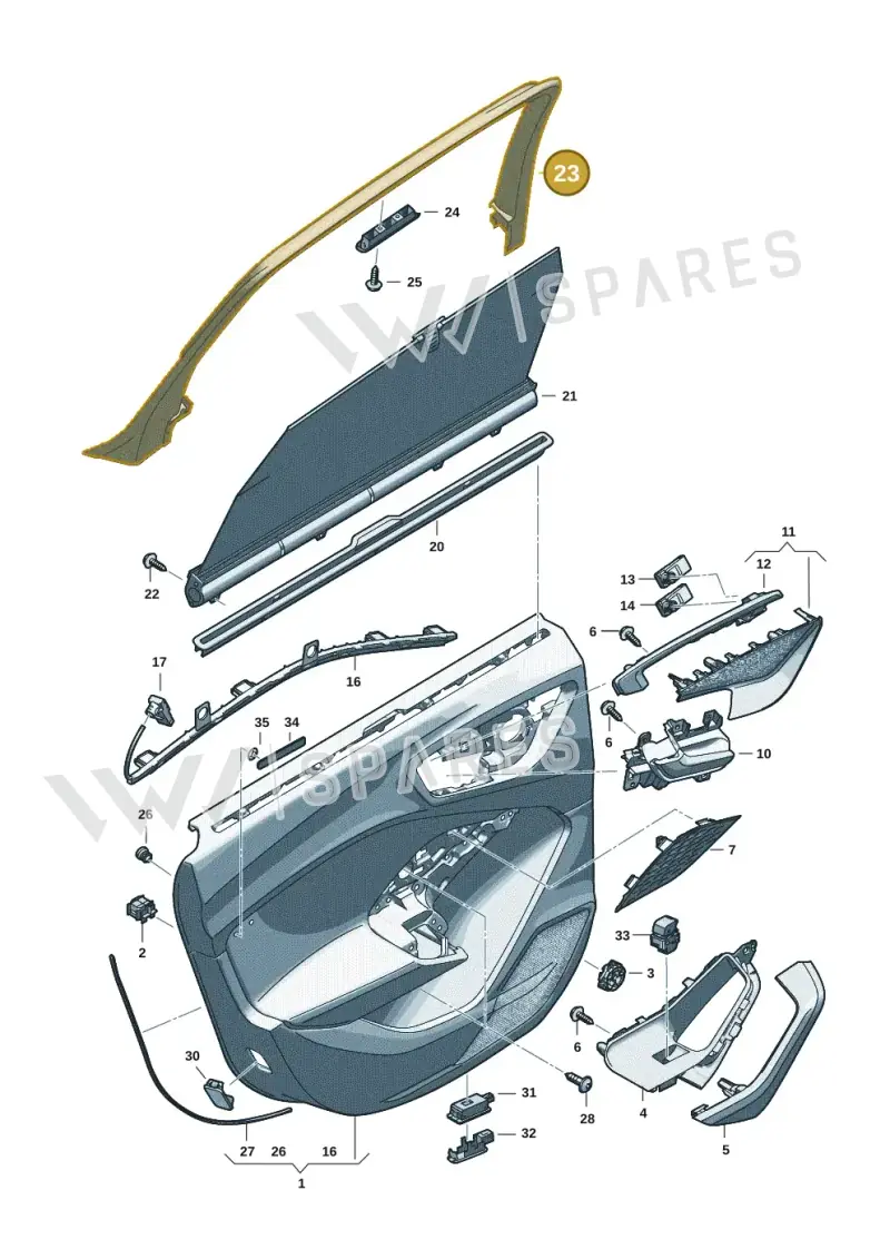 8B5867671A4PK — Audi A5 Limousine (2024-2025) diagram 8wh867400, position 23