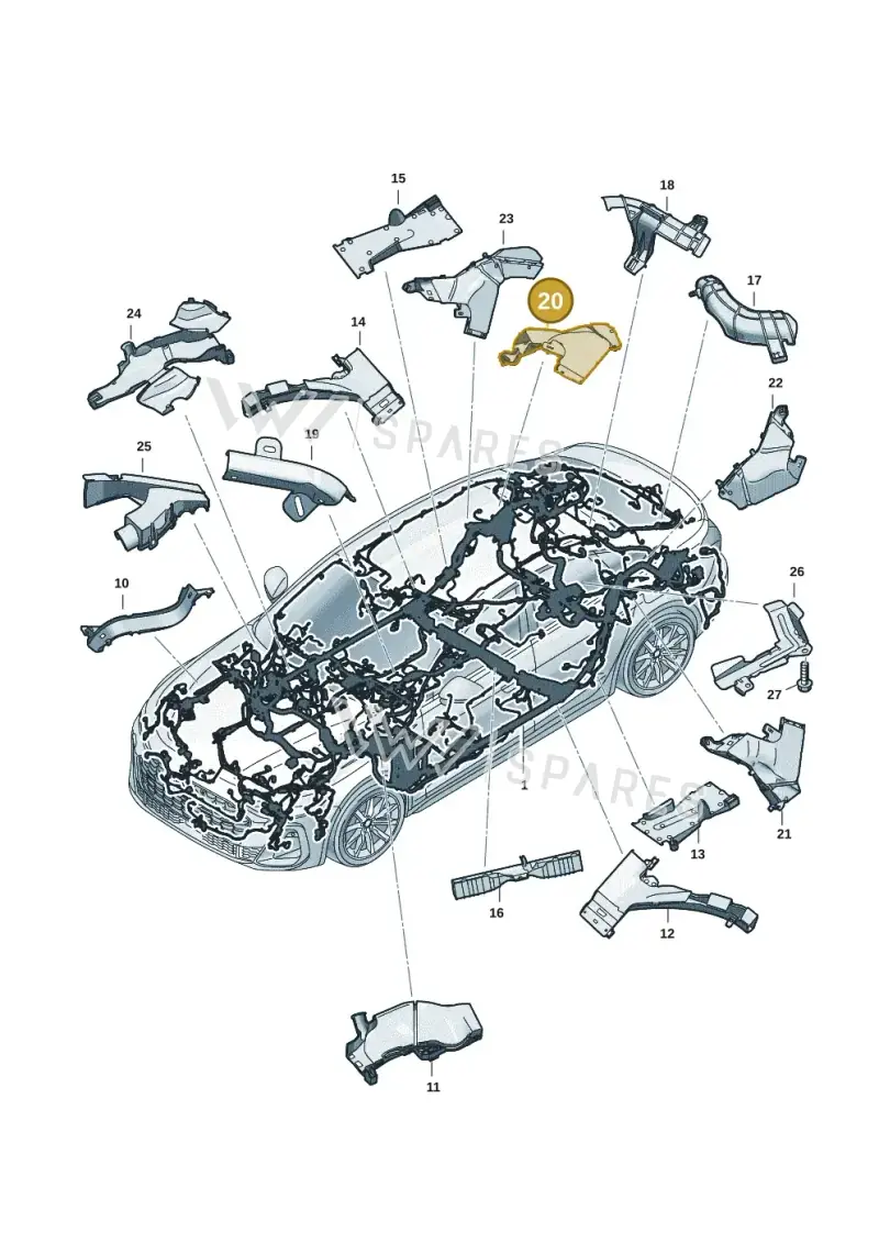 8B5971822A — Audi A5 Limousine (2024-2025) diagram 8wh971800, position 20