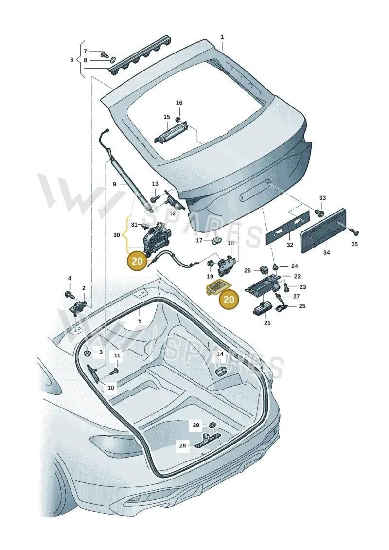 8B9827520 — Audi A5 Limousine (2024-2025) diagram 8wh827000, position 20