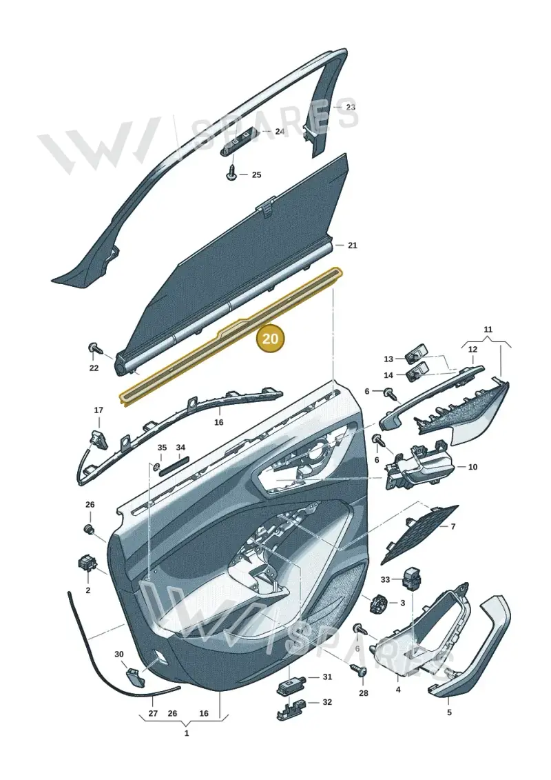 8B98603794PK — Audi A5 Limousine (2024-2025) diagram 8wh867400, position 20