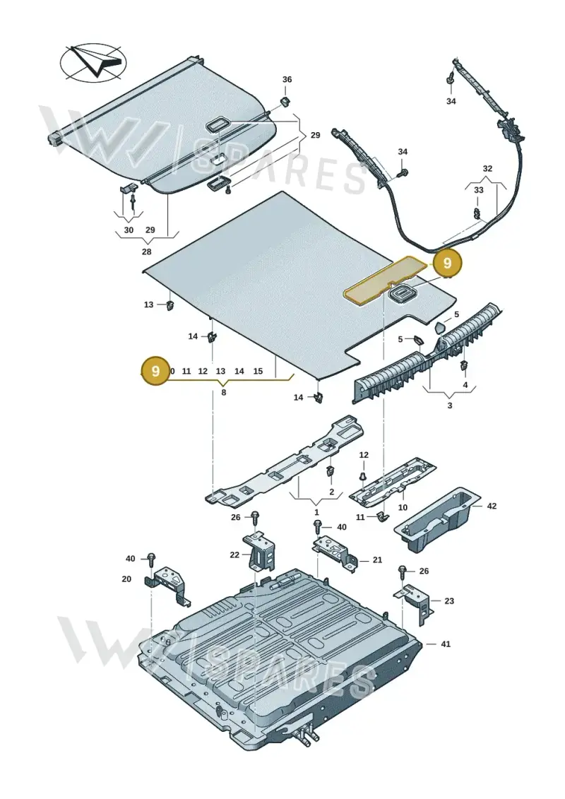 8B9863387 — Audi A5 Avant (2024-2025) diagram 8wk863850, position 9