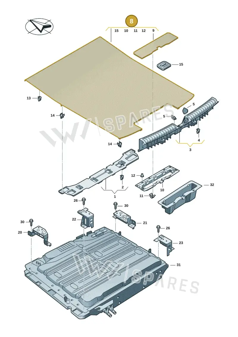 8B9863463A8B5 — Audi A5 Limousine (2024-2025) diagram 8wh863850, position 8