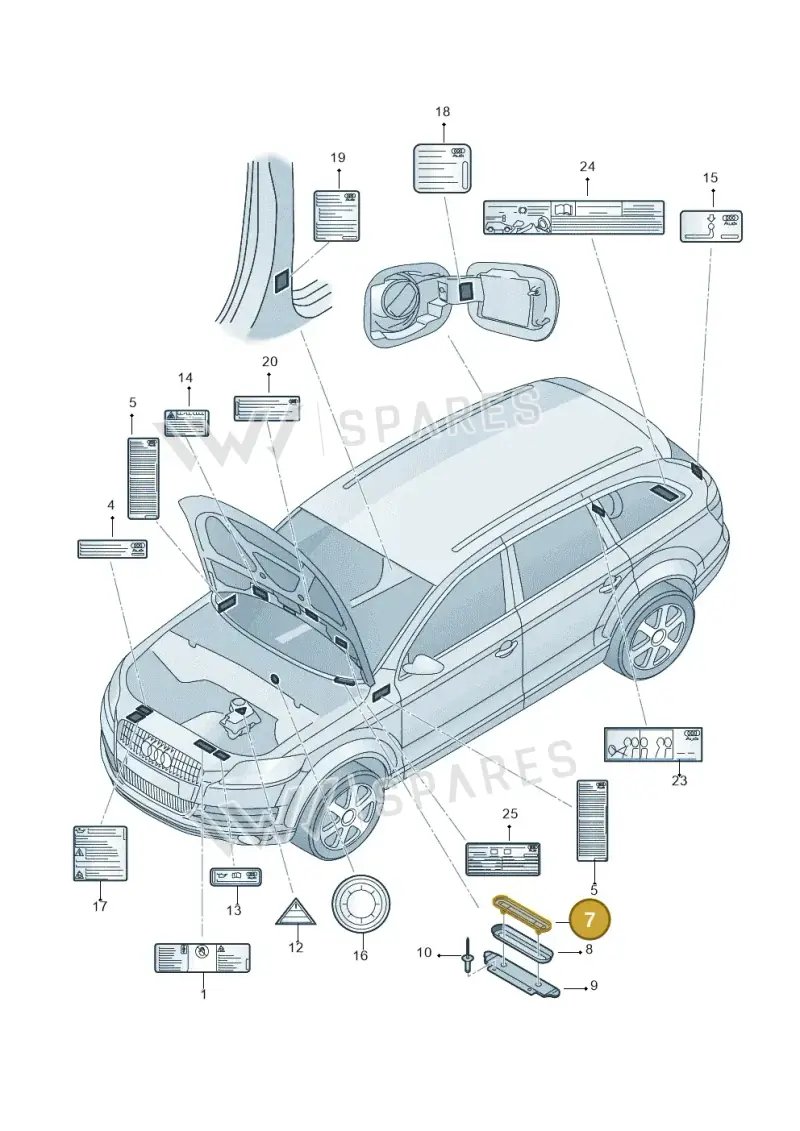 8D0000289 — Audi Q7                07> (2006-) diagram 493010050, position 7