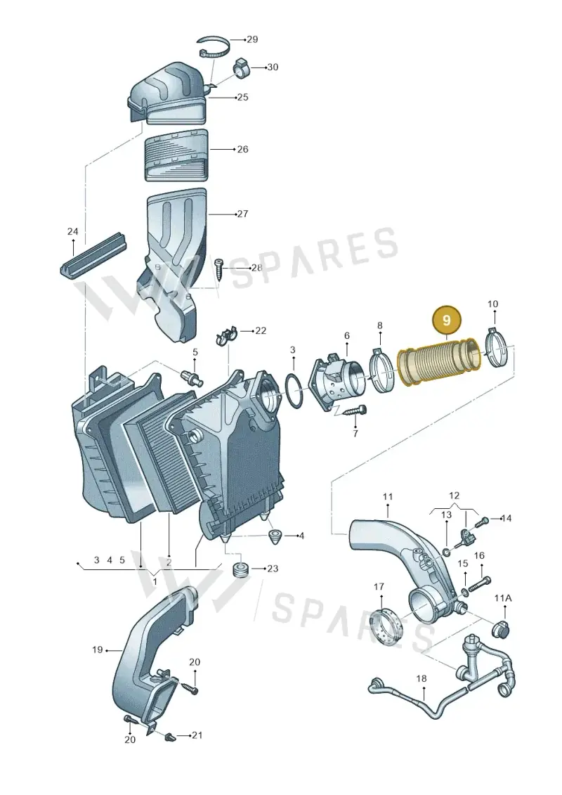 8D0129627 — Audi A4/S4 Cabrio./qu. (2002-2006) diagram 273133300, position 9