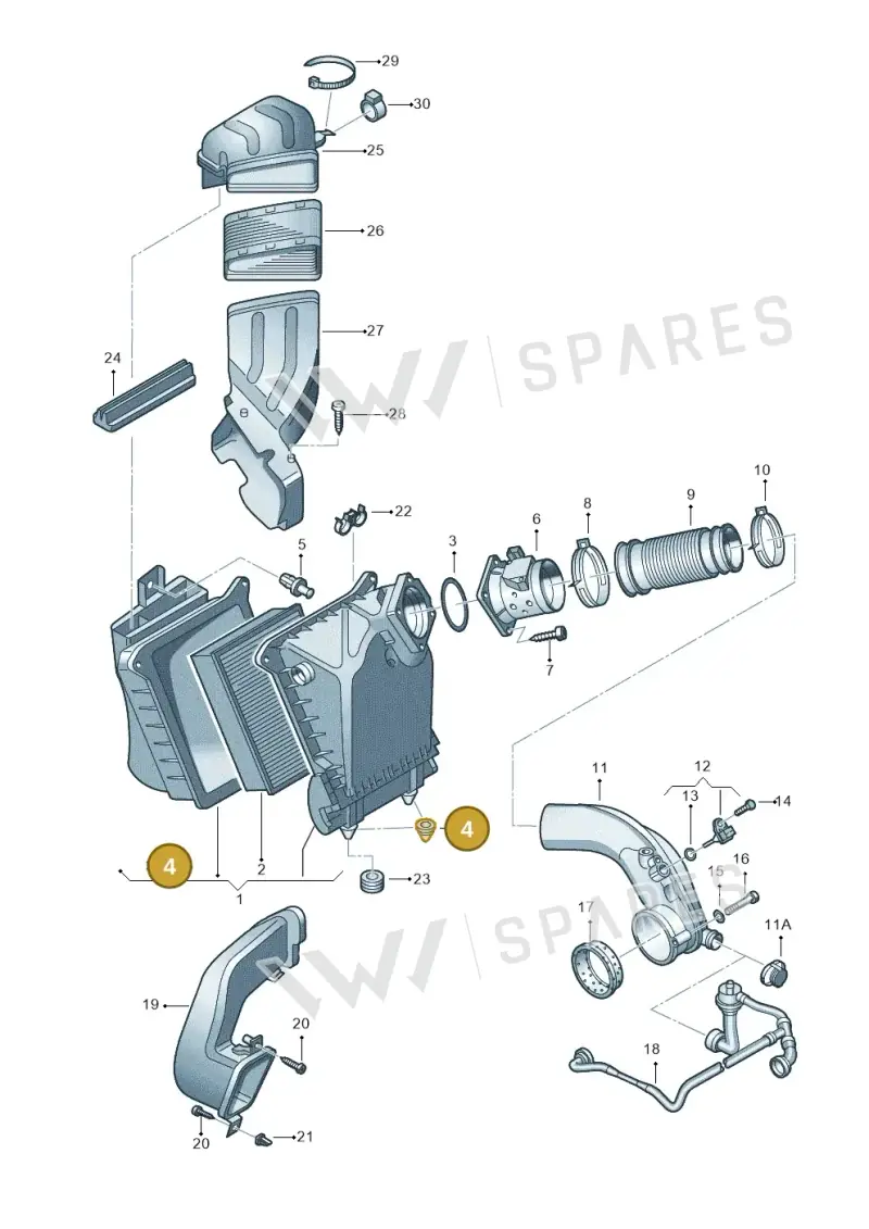 8D0129669A — Audi A4/S4 Cabrio./qu. (2002-2006) diagram 273133300, position 4