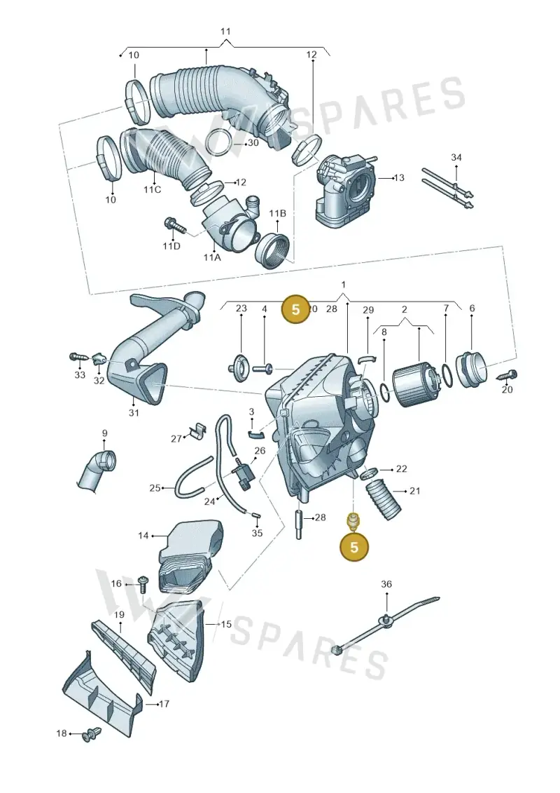 8D0129669A — Audi A6/S6/Avant/qu.   05> (2004-) diagram 448133400, position 5