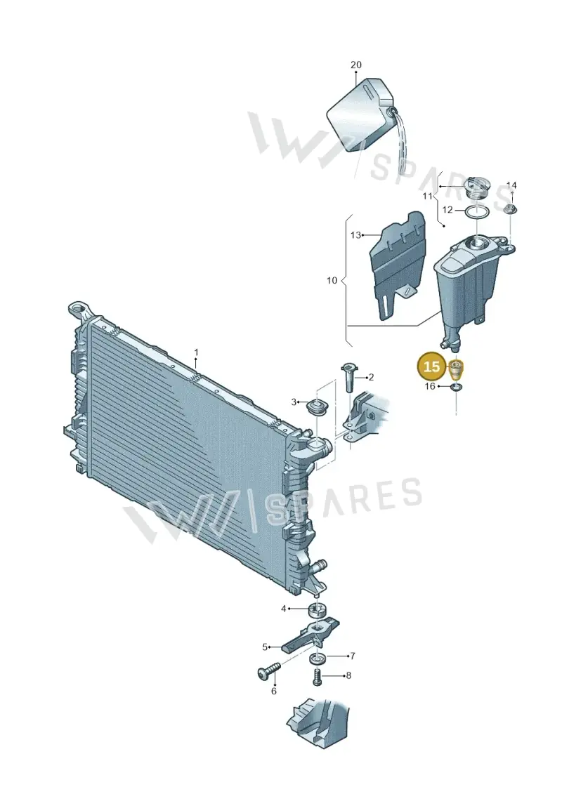 8D0129669A — Audi A5 Cabrio 2.0 (2008-2012) diagram 620121700, position 15