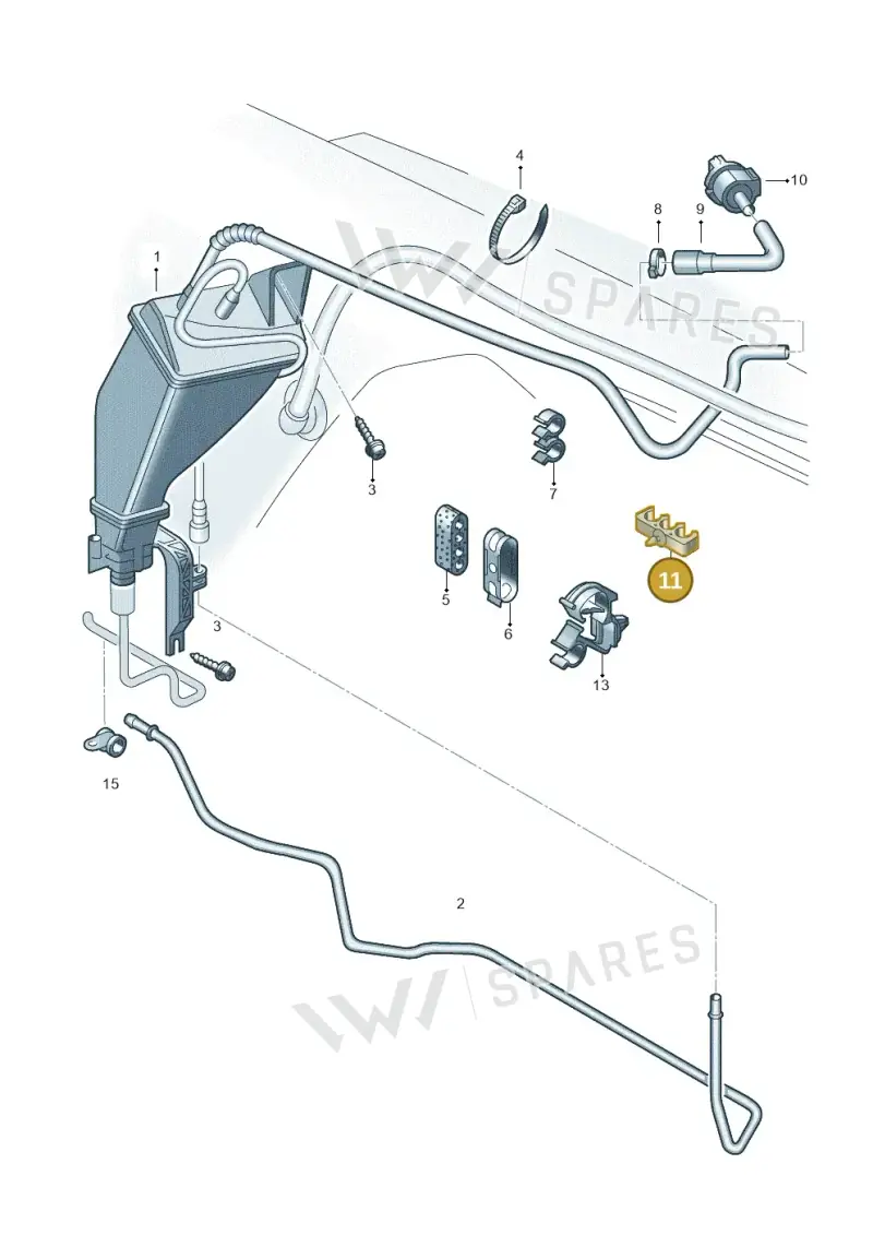 8D0201367A — Audi RS6 qu. (2003-2004) diagram 156201950, position 11