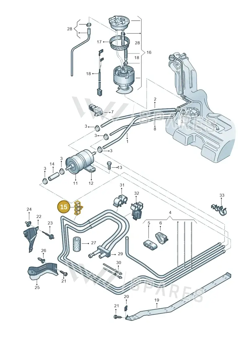 8D0201367A — Audi A6/Wagon/quattro (2001-2004) diagram 261201400, position 15