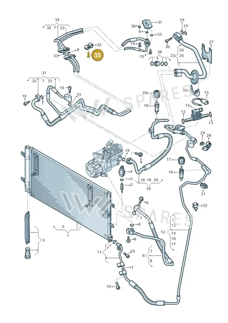8D0201441 — Audi Q5 qu. 2.0 TDI (2012-2017) diagram 647260450, position 35