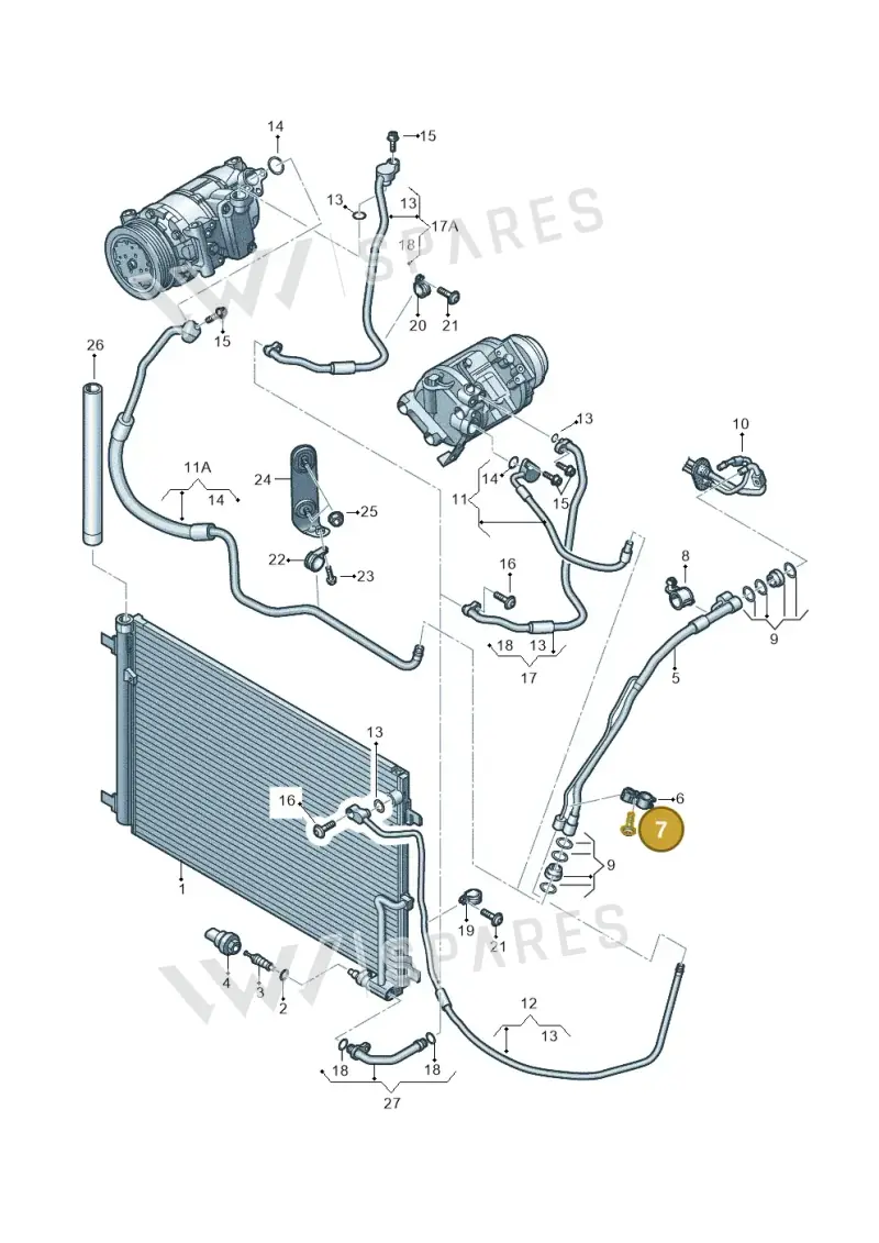 8D0201441C — Audi A8L qu. 3.0 TDI (2009-2014) diagram 696260400, position 7
