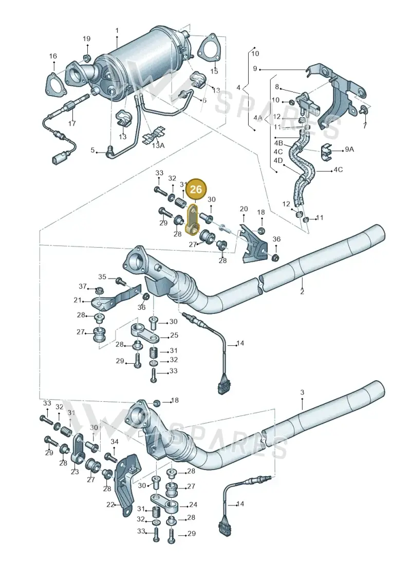 8D0253295C — Audi A4/S4 Cabrio./qu. 07> (2006-) diagram 454253570, position 26