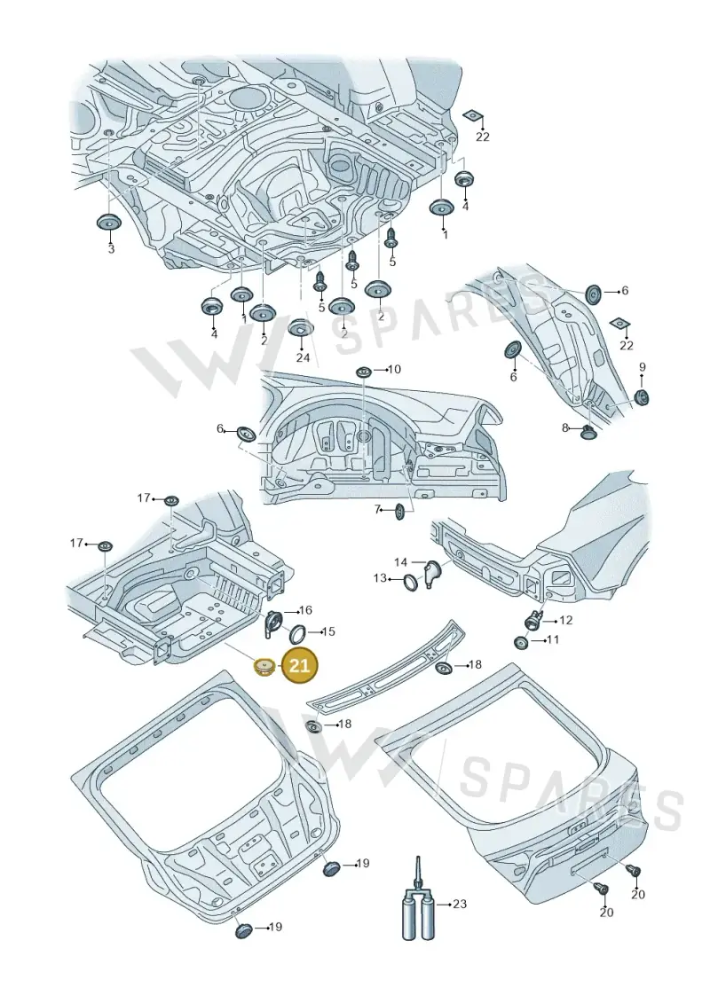 8D0804297 — Audi A7 Sportback (2014-2018) diagram 711803360, position 21