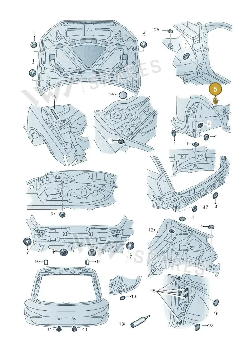 8D0804297 — Audi Q3 1.4 (2016-) diagram 728803350, position 5