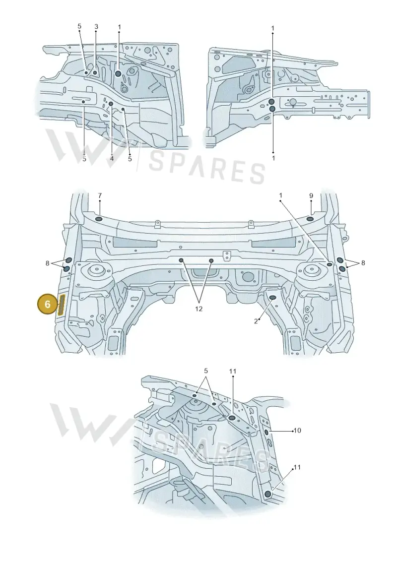 8D0805521A — Audi A3 Sportback (2019-2021) diagram 596803035, position 6