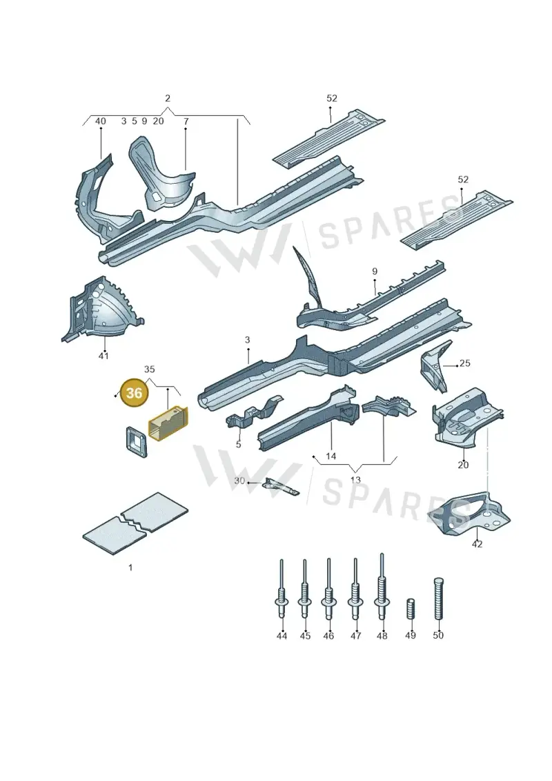 8D0805748 — Audi RS4 qu.           07> (2006-) diagram 249803110, position 36