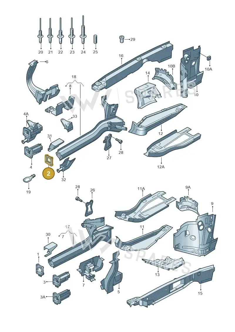 8D0805748 — Audi RS6 qu. (2003-2004) diagram 260803100, position 2