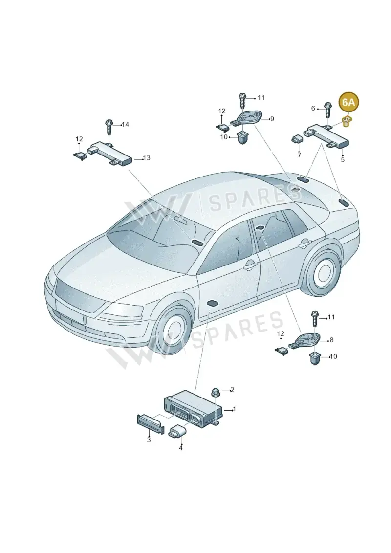 8D0807192 — Audi A8/S8/qu. lang    08> (2007-) diagram 291909000, position 6A