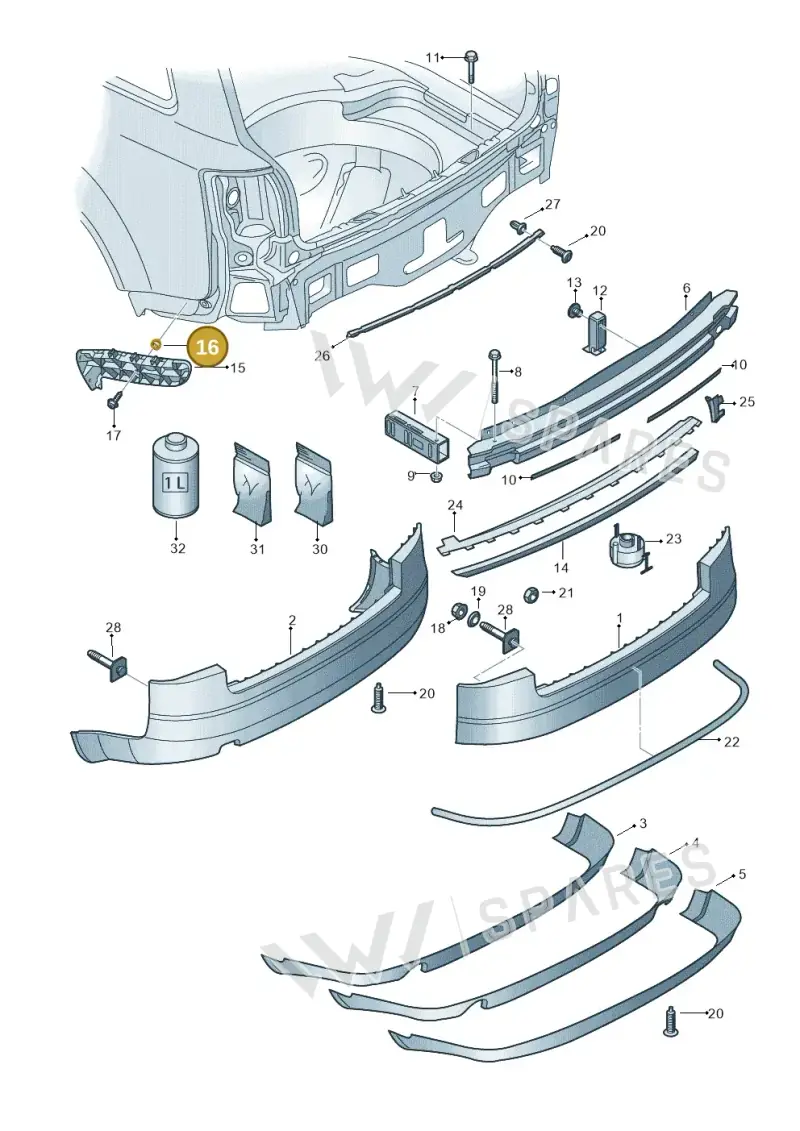8D0807300A — Audi A4/S4/Av./qu. (2001-2004) diagram 249807600, position 16