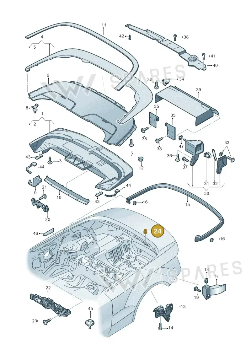 8D0823481 — Audi A5 Cabrio 2.0 (2008-2012) diagram 670825500, position 24